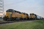 Two UP trains at Harlingen Yard